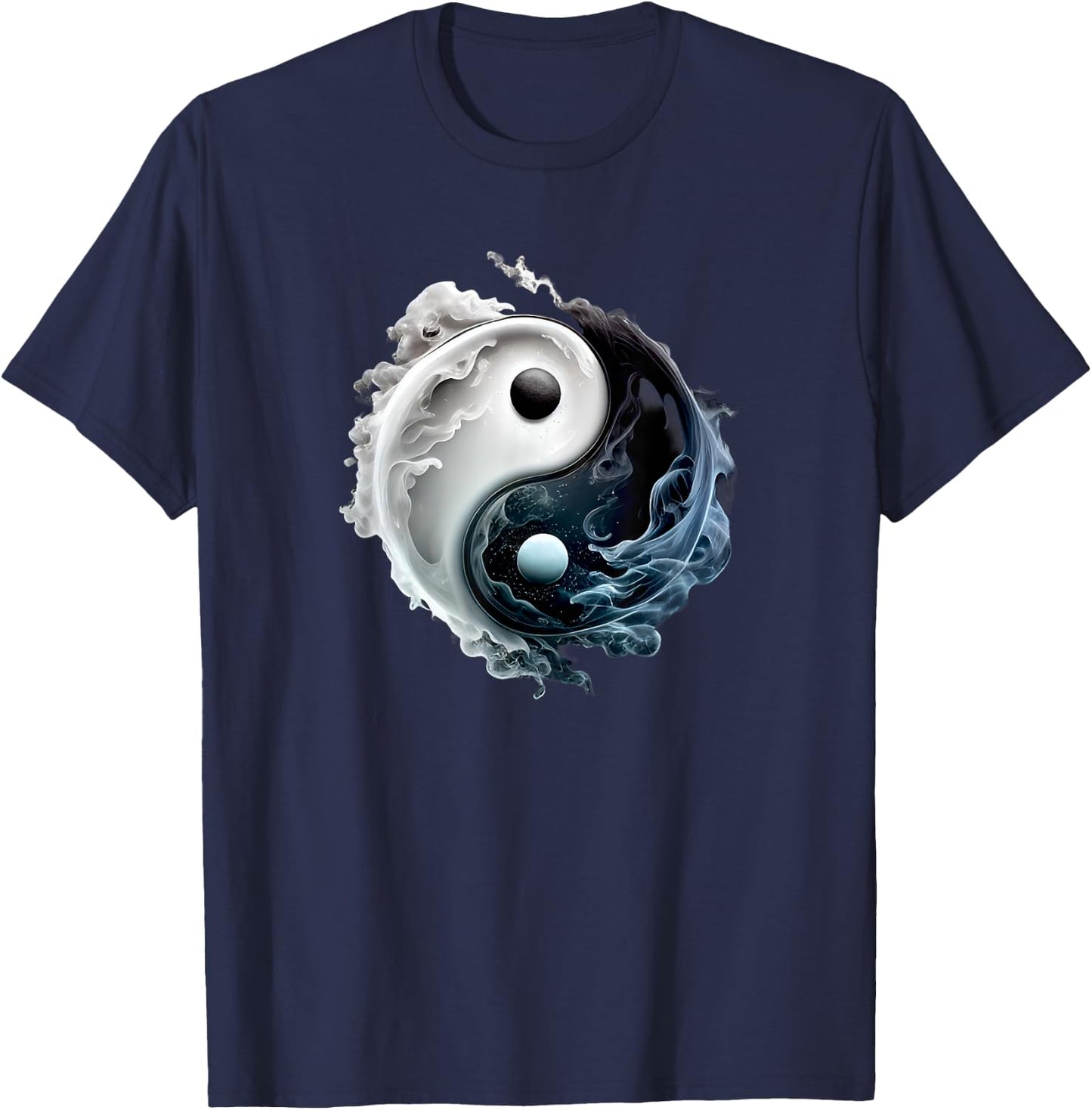 Ying Yang Whispy Feng Shui Taijitu Yin Yang T-Shirt - T-Shirt | Navy