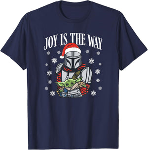 Star Wars: The Mandalorian Christmas Joy Is The Way T-Shirt - T-Shirt | Navy