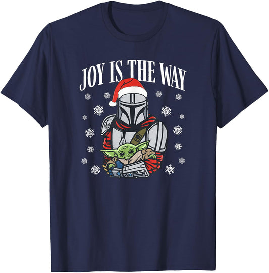 Star Wars: The Mandalorian Christmas Joy Is The Way T-Shirt - T-Shirt | Navy