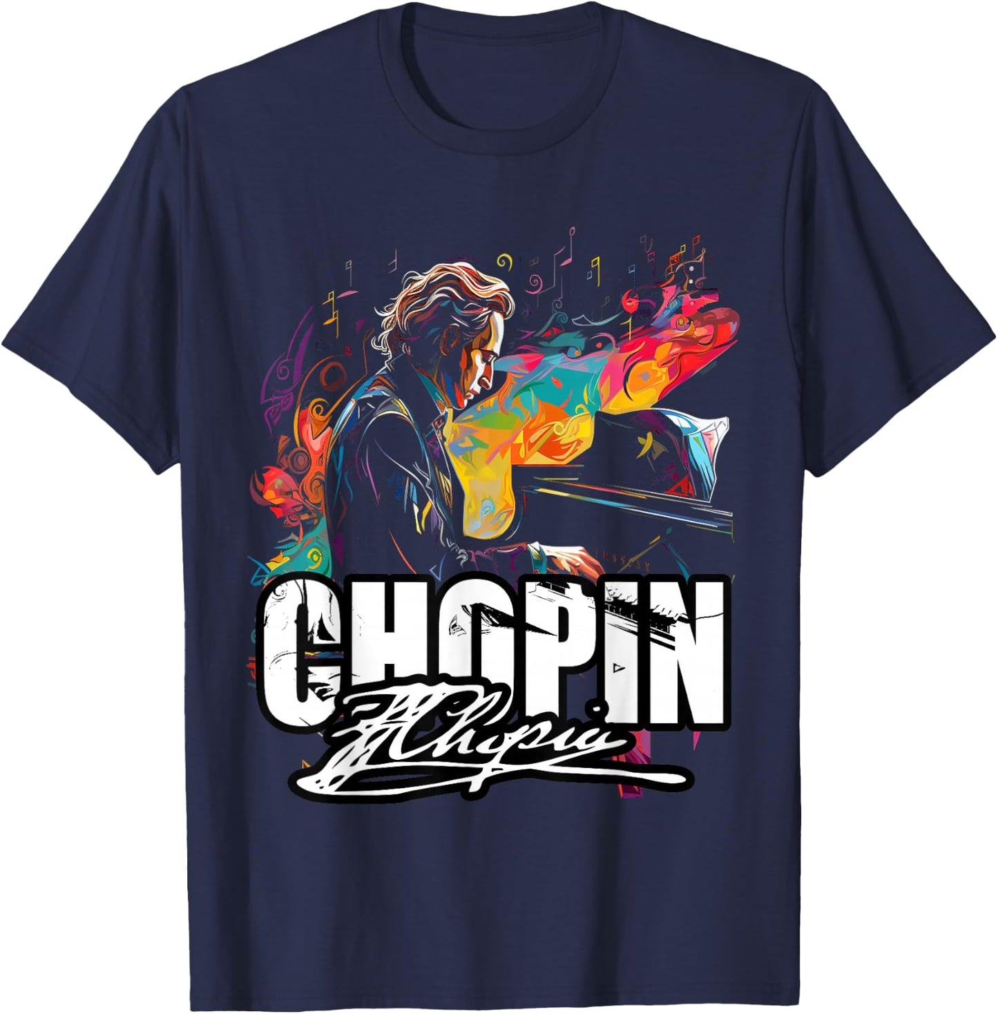 RhapsodyReveries Classical Music Piano Frederic Chopin T-Shirt - T-Shirt | Navy