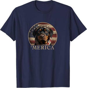 Rottie Dog Mom Dad, 'Merica Rottweiler T-Shirt - T-Shirt | Navy