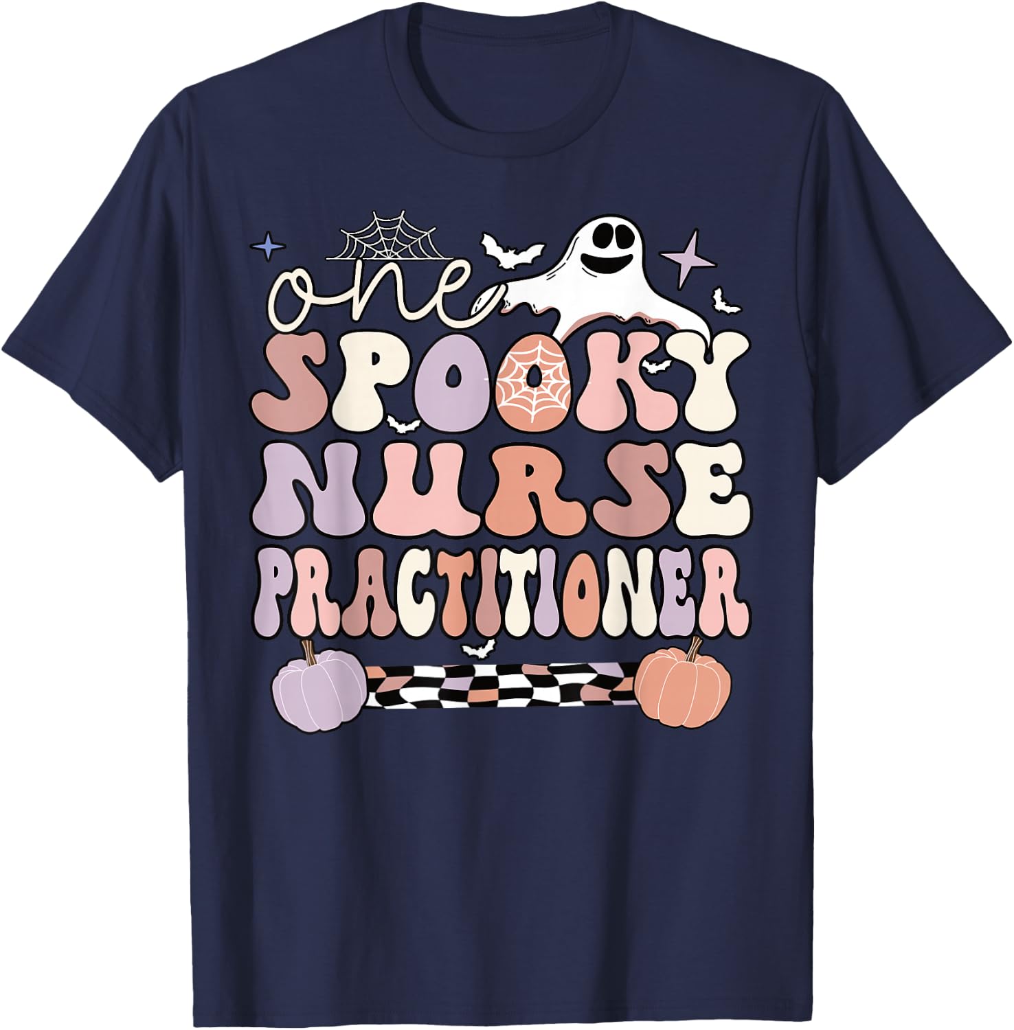 Spooky Nurse Practitioner Halloween Nursing Practitioner T-Shirt - T-Shirt | Navy