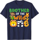 Brother of the Wild One Zoo Theme Bday Safari Jungle Animals T-Shirt - T-Shirt | Navy