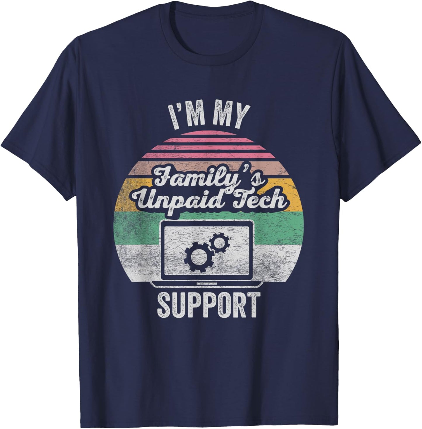 Funny Computer Nerd Engineer Vintage Technical Support Gift T-Shirt - T-Shirt | Navy