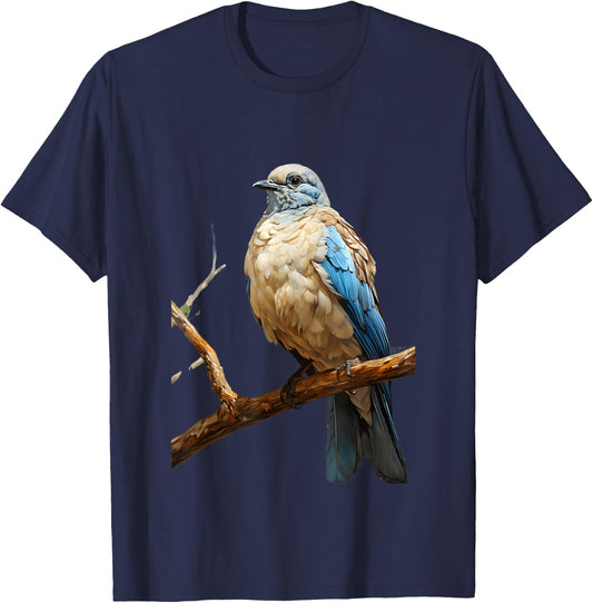 Gift Turtle Dove Nature Volatile Trees T-Shirt - T-Shirt | Navy