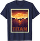 Retro Space Tourism Titan Kayak Saturn Kayaking T-Shirt - T-Shirt | Navy