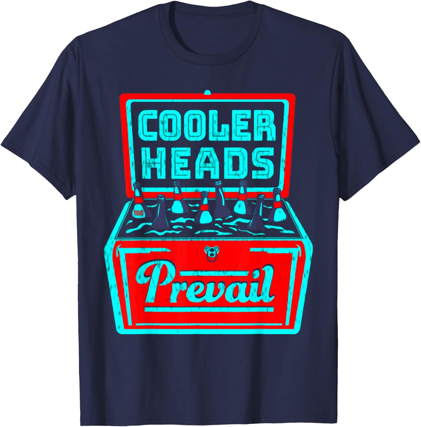 Beer Lover Men Dad Cooler Heads Prevail T-Shirt - T-Shirt | Navy