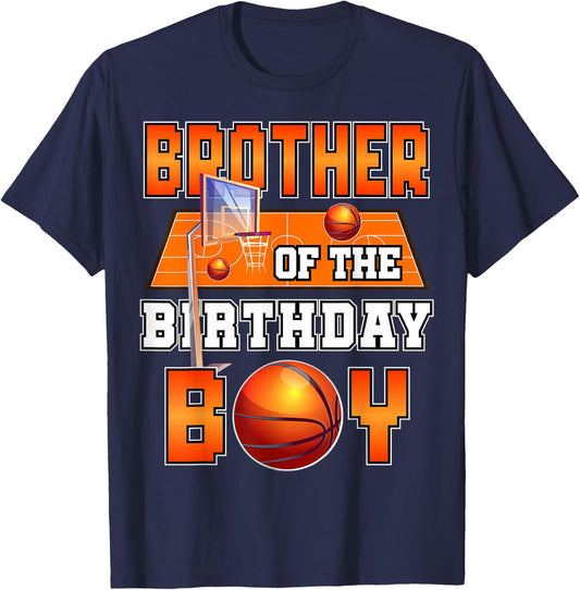 Brother of The Birthday Boy Basketball Player Matching T-Shirt - T-Shirt | Navy