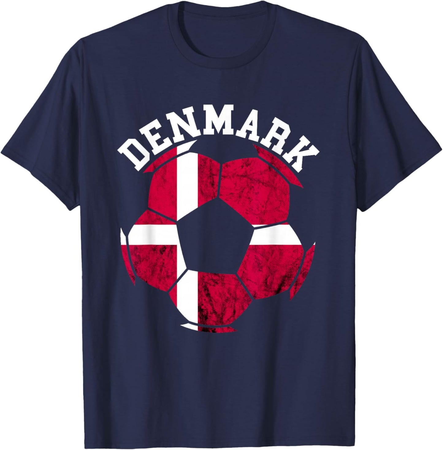 Danish Pride Denmark Soccer Team Ball Denmark Danish Flag T-Shirt - T-Shirt | Navy