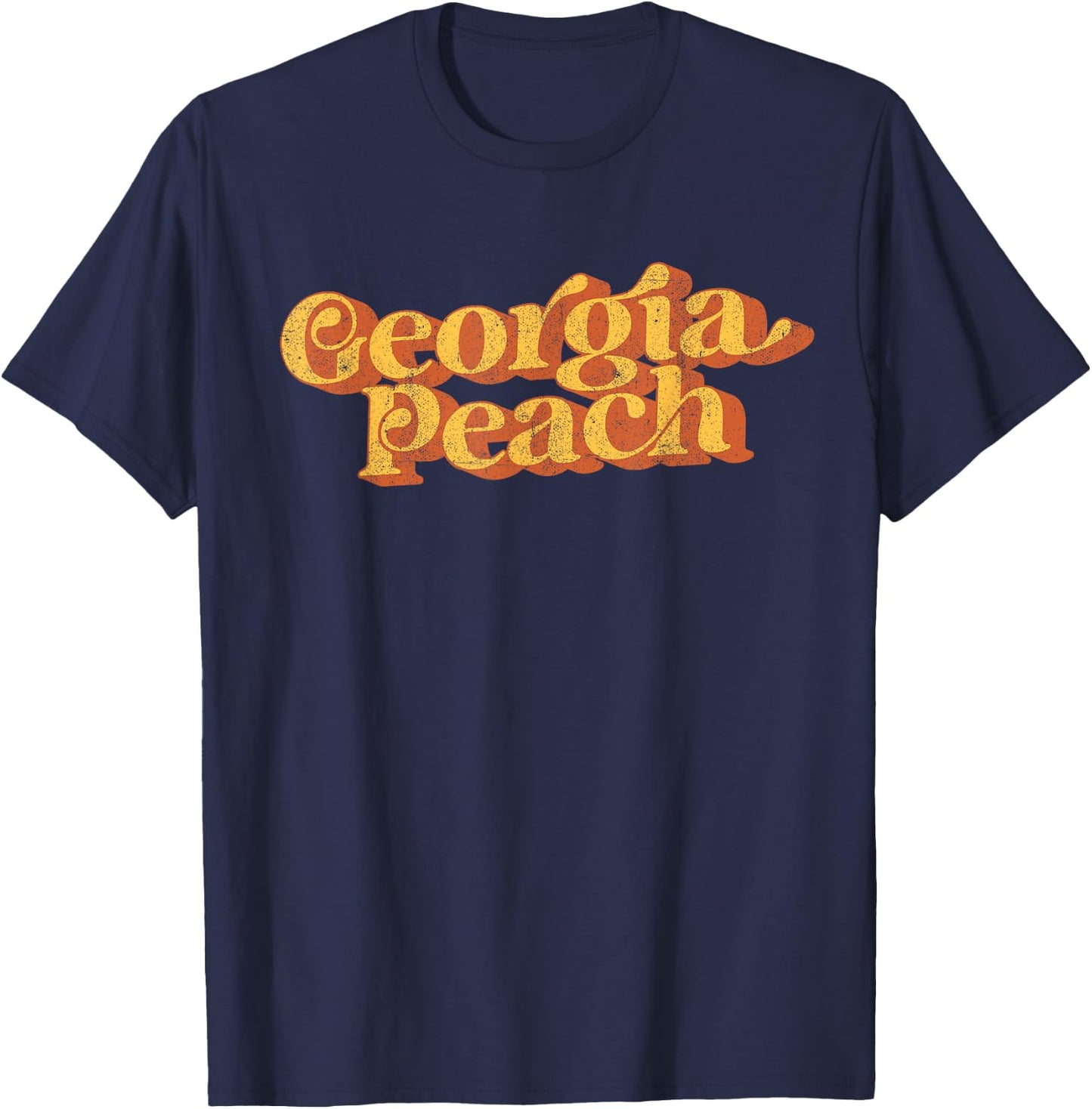 Vintage Georgia Peach Funny Cute Retro 70's Summer Women's T-Shirt - T-Shirt | Navy