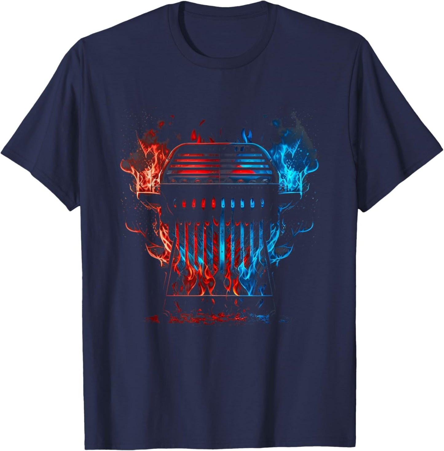 Smoker Flames Father'S Day Grill Master Dad Retro Grill T-Shirt - T-Shirt | Navy