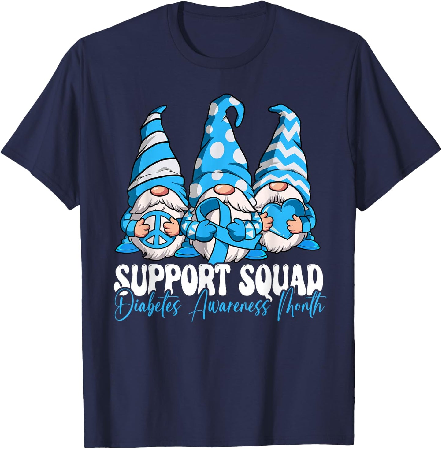Support Squad Diabetes Awareness Month T-Shirt - T-Shirt | Navy