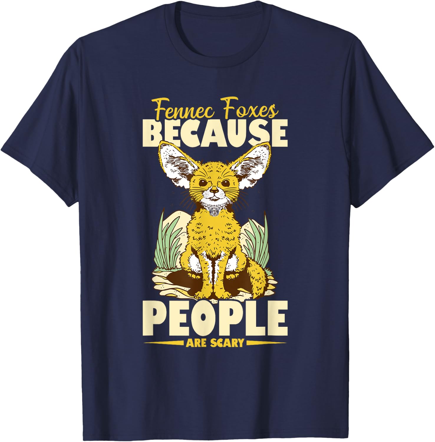 Fennec Fox Stuffed Animal Fennec Fox Necklace Fennec Fox T-Shirt - T-Shirt | Navy