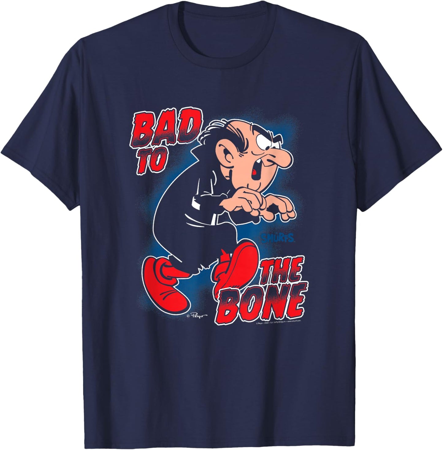 The Smurfs Gargamel Bad to The Bone T-Shirt - T-Shirt | Navy