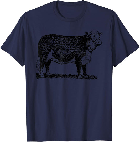 Hereford Cow Farmer Hereford Cattle T-Shirt - T-Shirt | Navy
