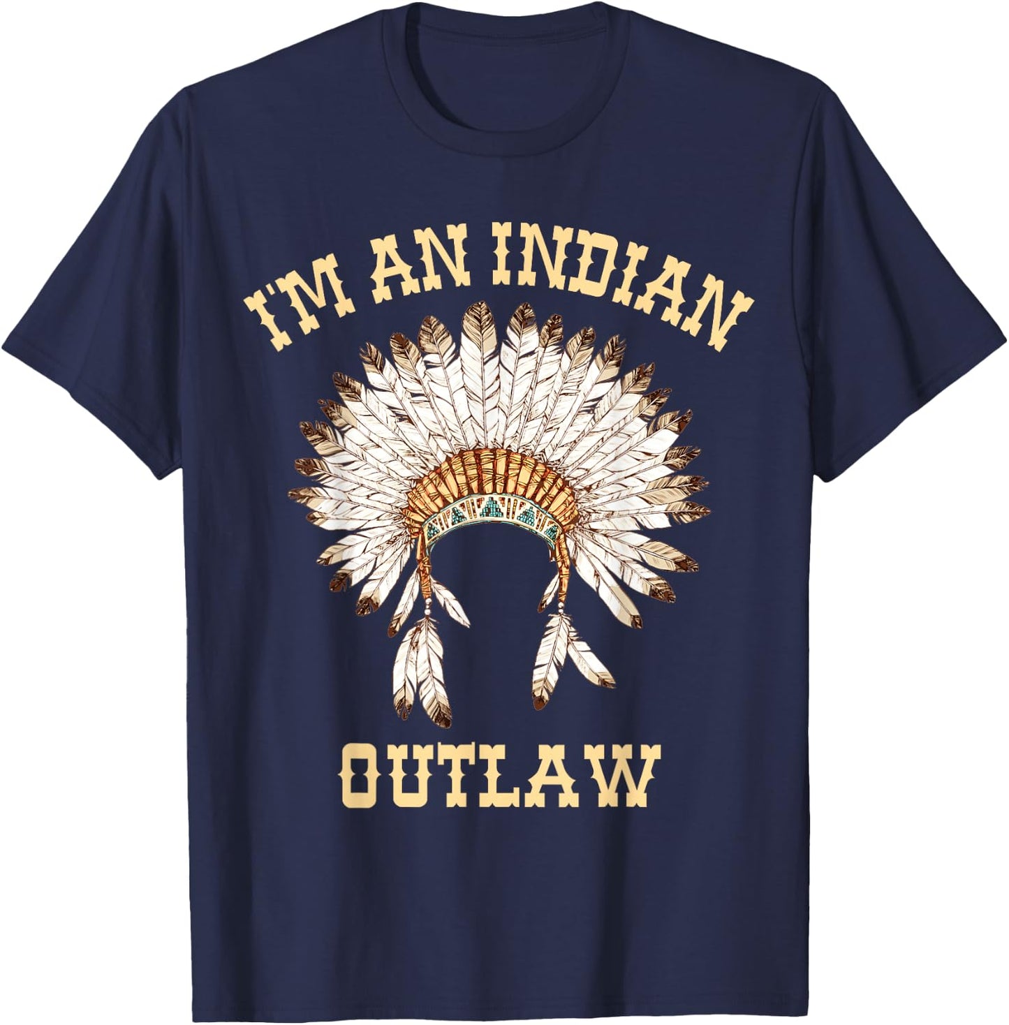 Vintage Indian Outlaw Classic shirt T-Shirt - T-Shirt | Navy