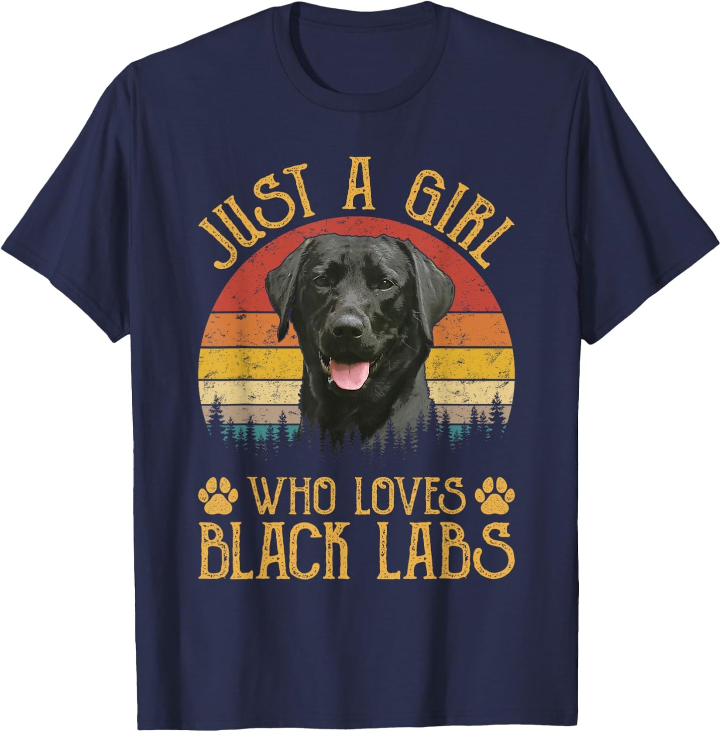 Just A Girl Who Loves Black Labs Shirt Labrador Retriever T-Shirt - T-Shirt | Navy
