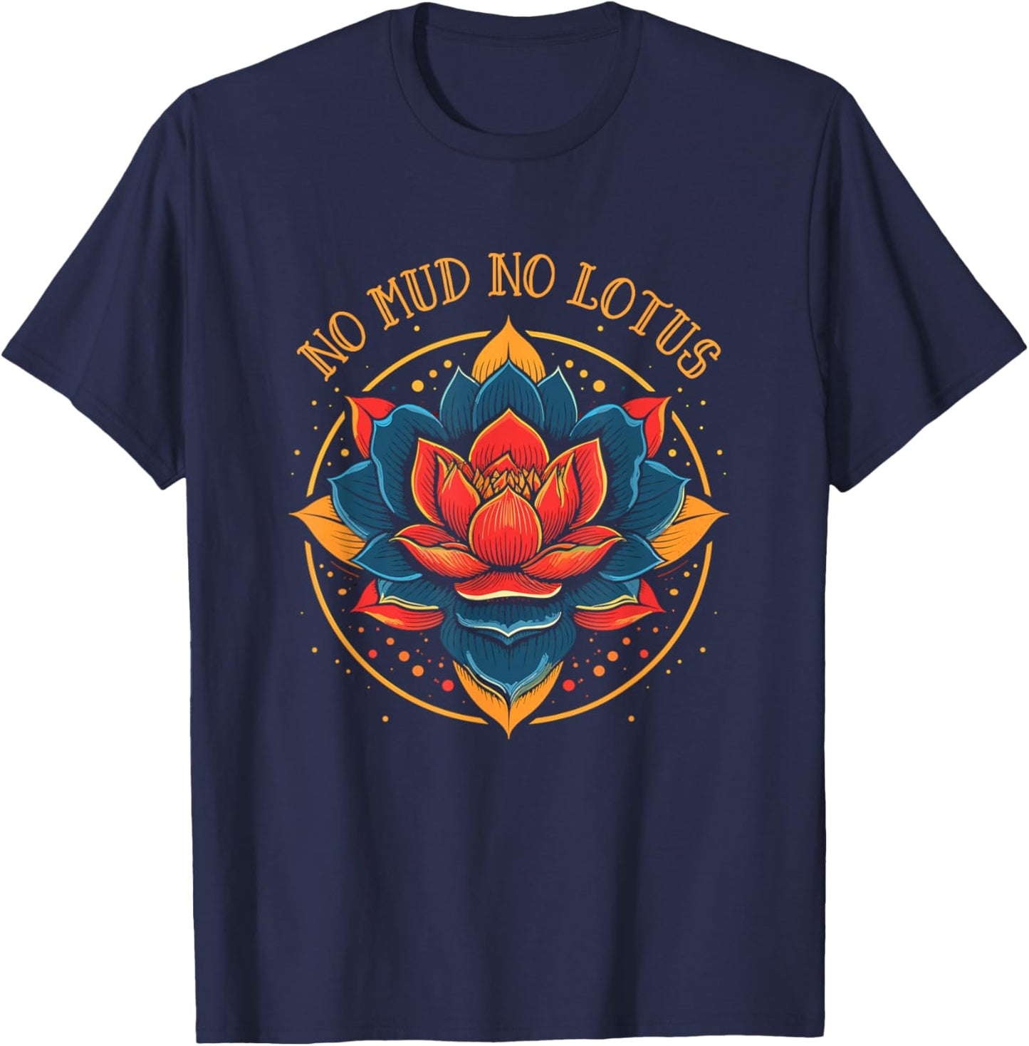 No Mud No Lotus Vintage Tattoo T-Shirt - T-Shirt | Navy