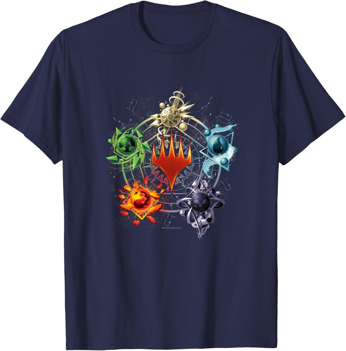 Magic: The Gathering Mana Symbols Epic Poster T-Shirt - T-Shirt | Navy
