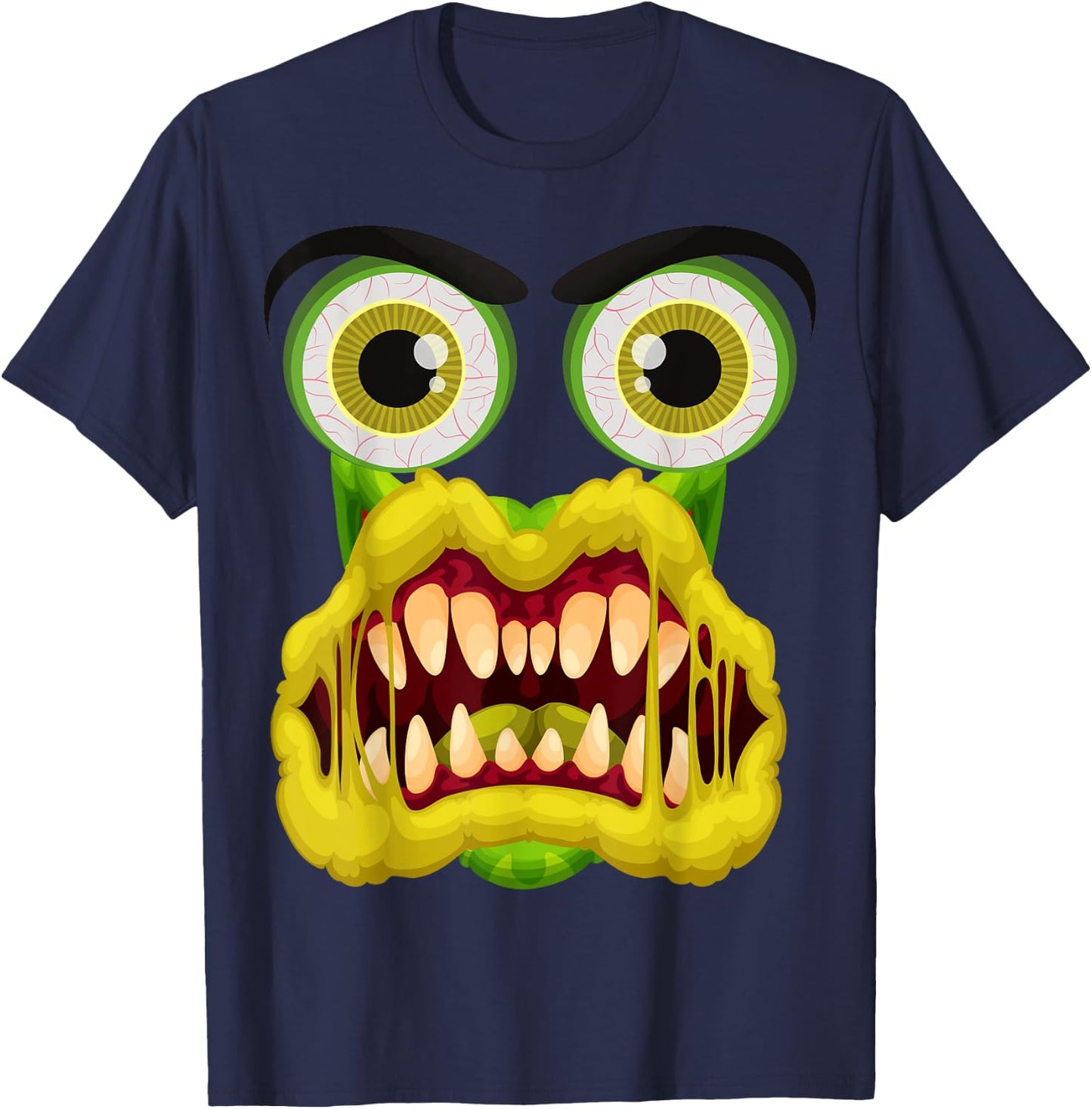 Men's Women's Cute Monster Face Halloween Costume T-Shirt - T-Shirt | Navy
