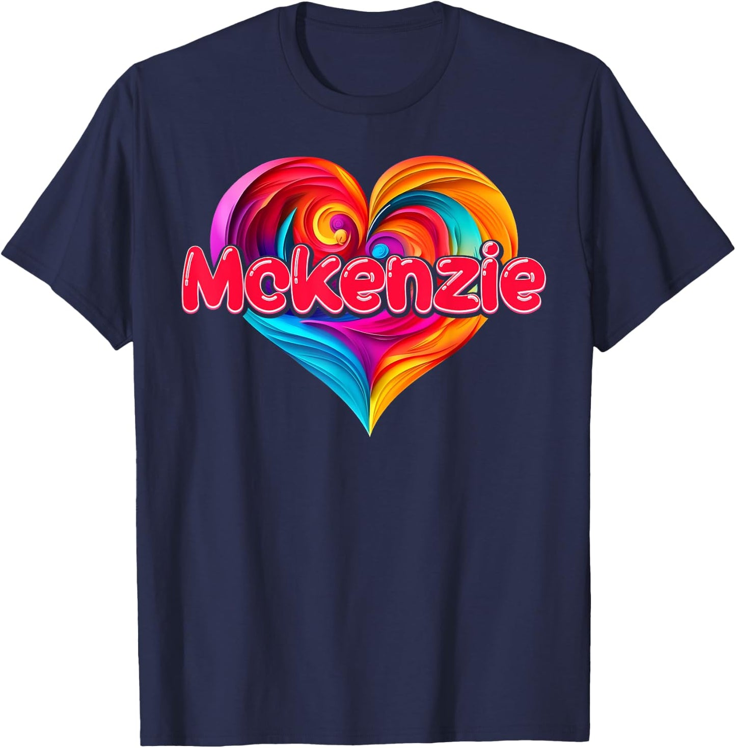 I Heart Love Mckenzie First Name Colorful Named T-Shirt - T-Shirt | Navy