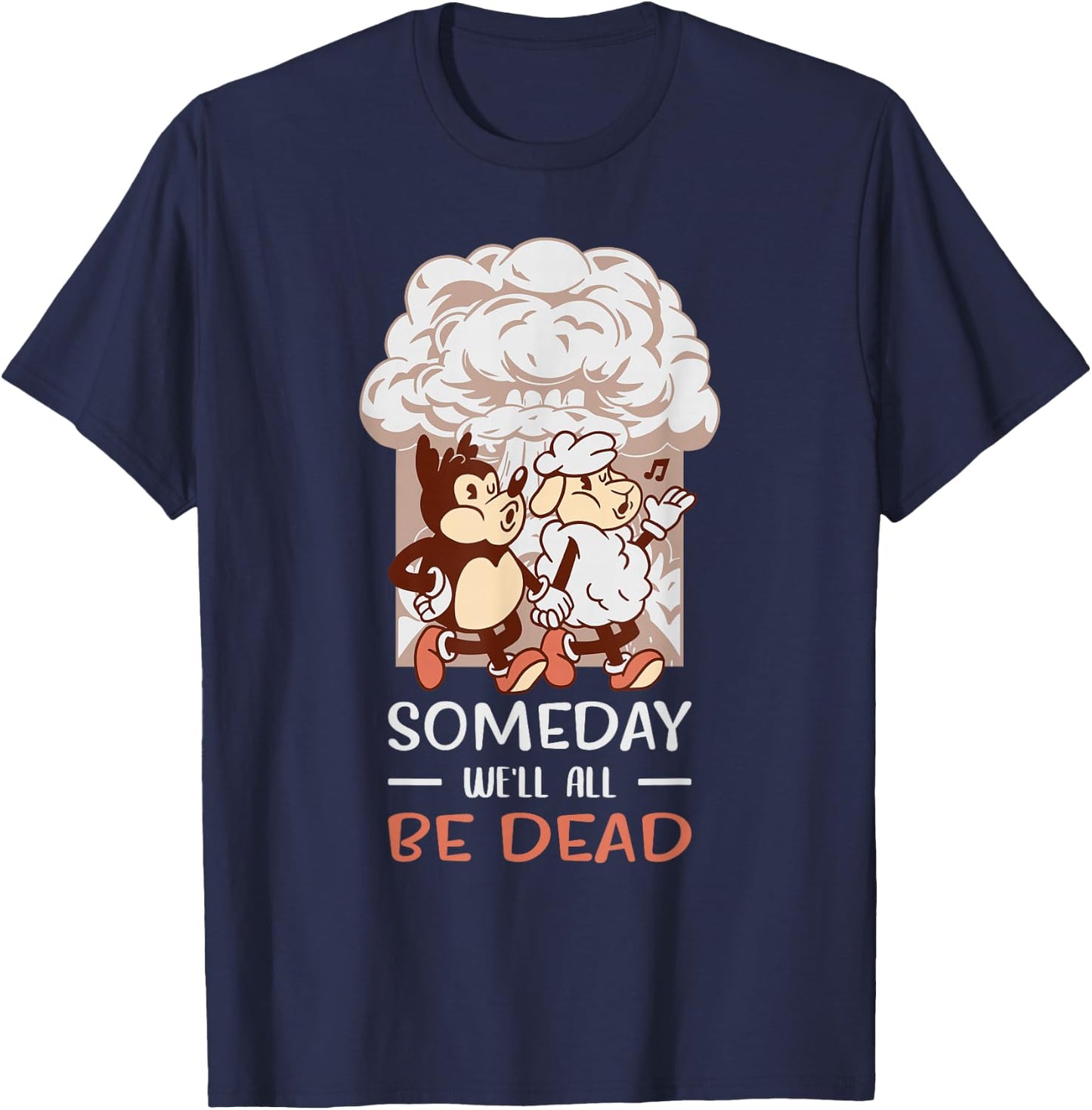 Embrace The Existential Dread Designs Existential Dread Retro Toon Explosion, Sarcasm, Nihilism T-Shirt - T-Shirt | Navy