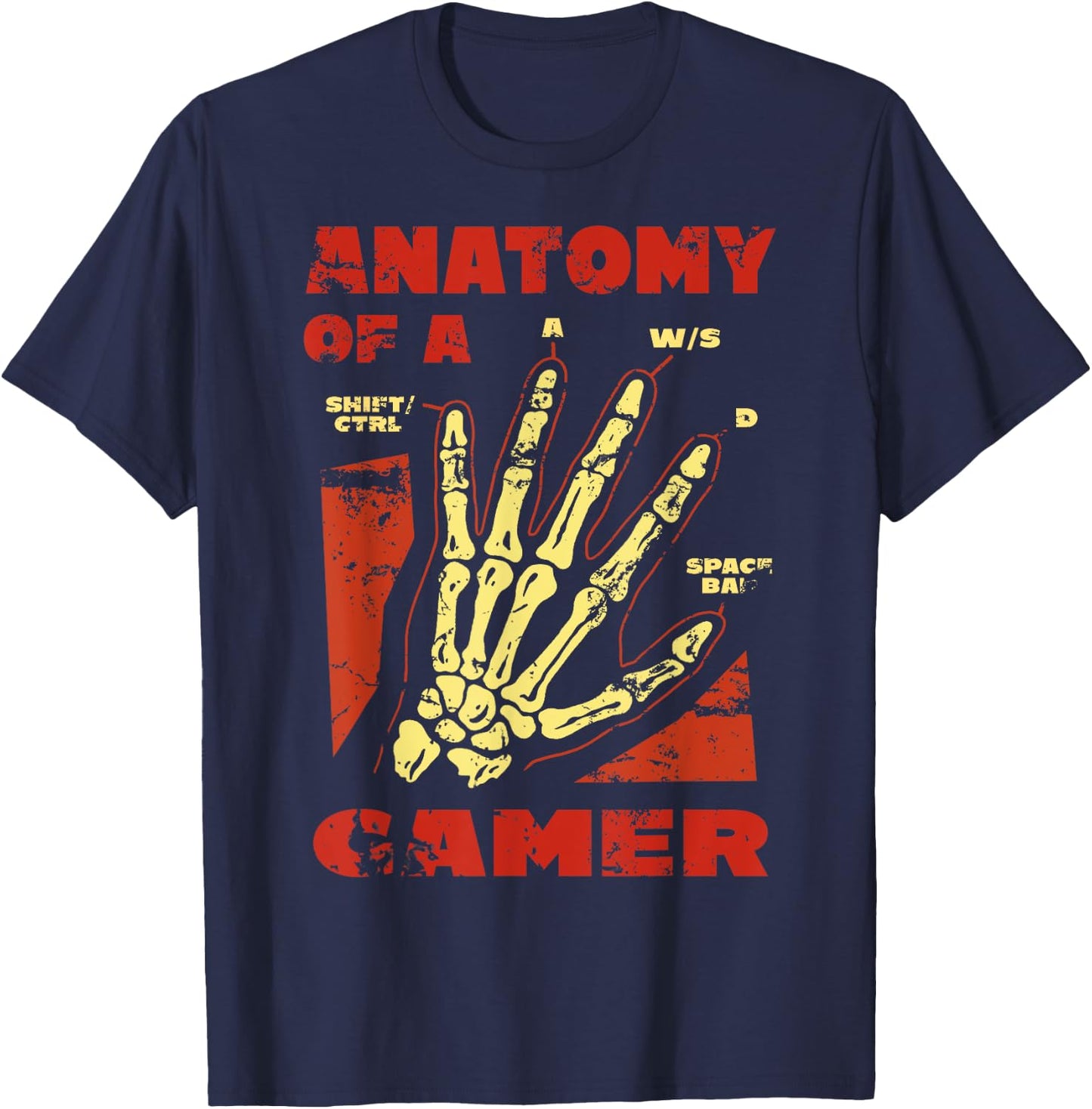 Anatomy of a Gamer Video Game Player Gamer T-Shirt - T-Shirt | Navy