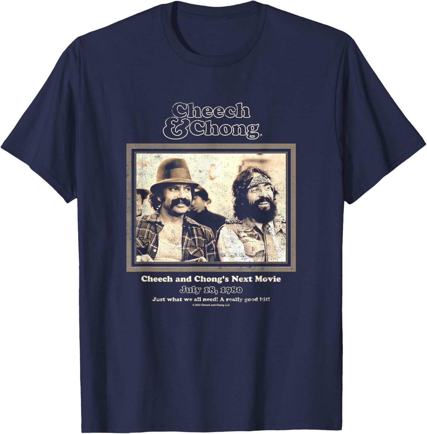 Cheech & Chong Their Next Movie Promotional Poster Retro T-Shirt - T-Shirt | Navy