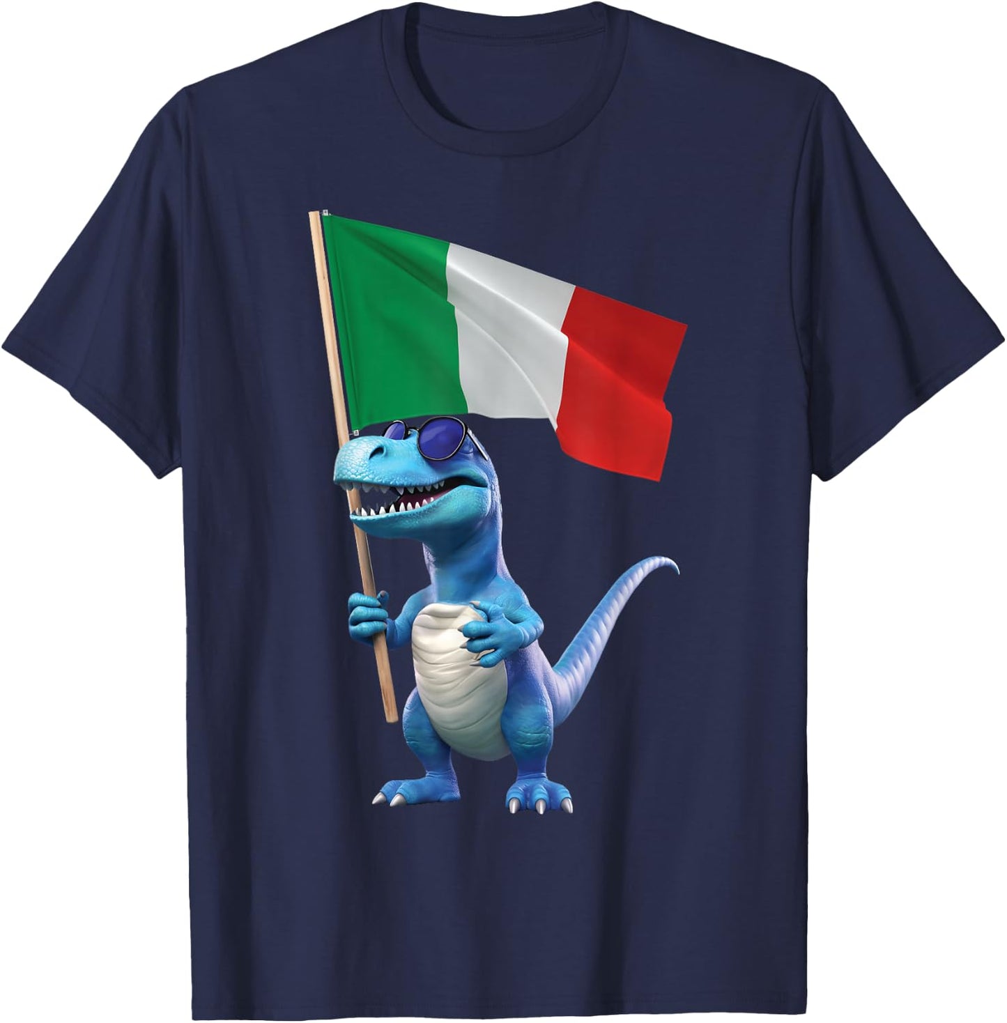 Italy Flag Dinosaur Italian Italia Rome Pizza Kids Trex T-Shirt - T-Shirt | Navy