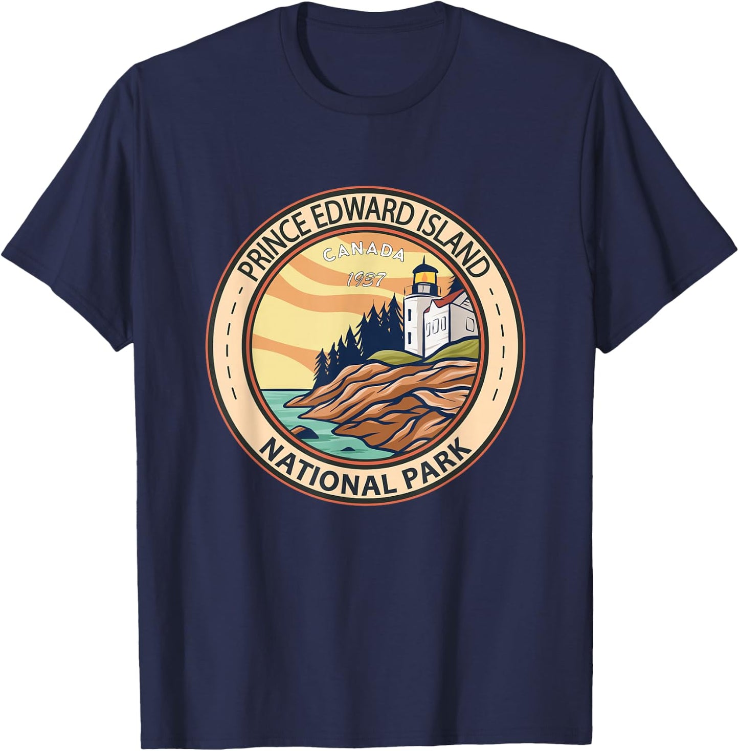 Prince Edward Island National Park Canada Vintage Emblem T-Shirt - T-Shirt | Navy
