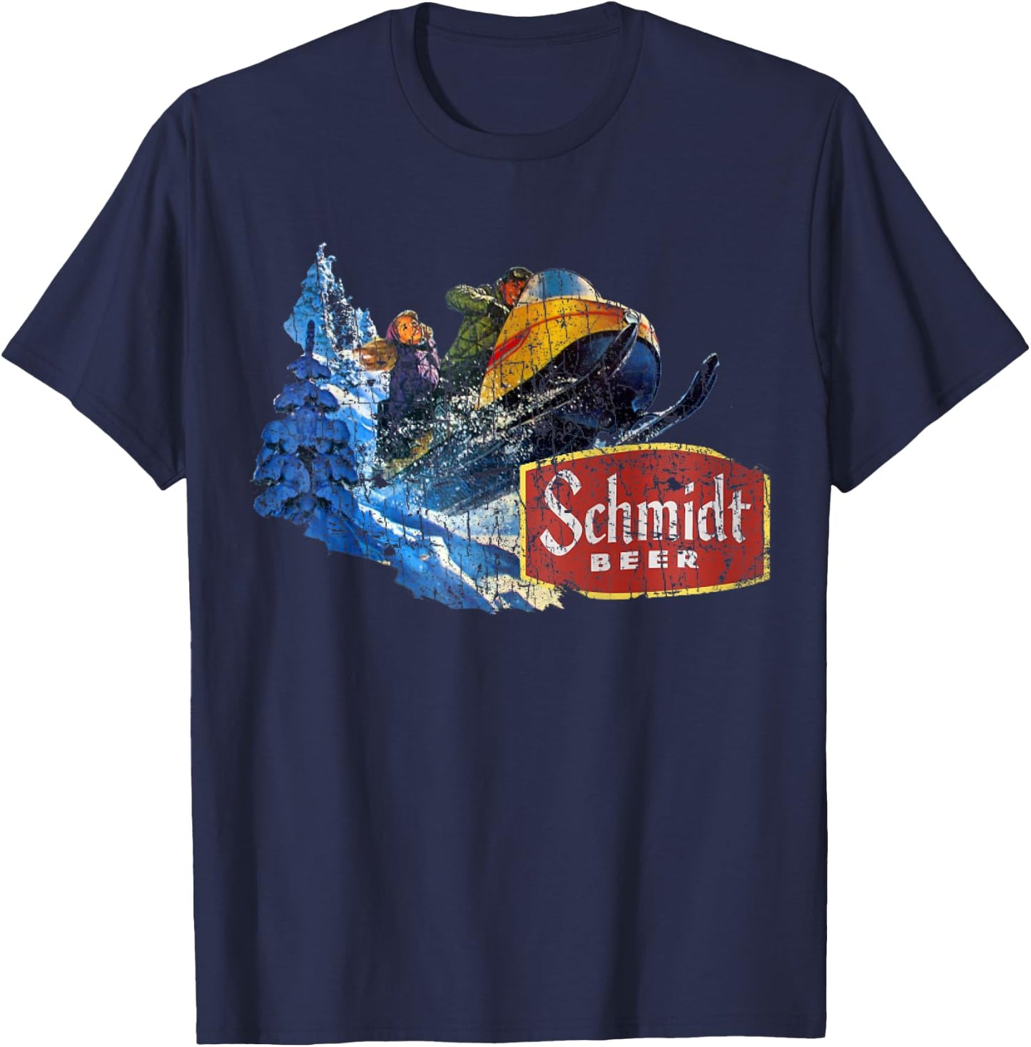 Schmidt Beer Snowmobile T-Shirt - T-Shirt | Navy