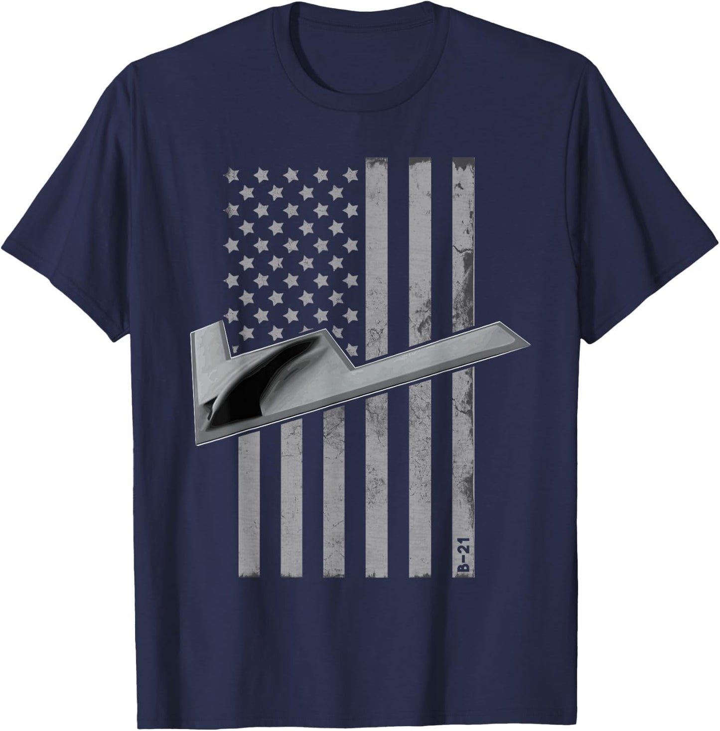 US B-21 Raider Stealth Bomber Military Aircraft T-Shirt - T-Shirt | Navy