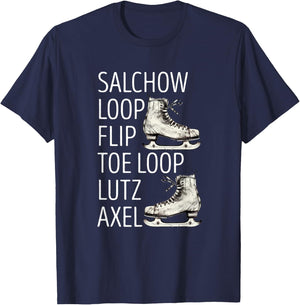 Figure Skating Salchow Ice Skating Jump Figure Skater T-Shirt - T-Shirt | Navy