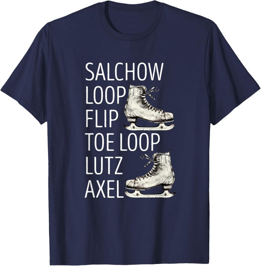 Figure Skating Salchow Ice Skating Jump Figure Skater T-Shirt - T-Shirt | Navy