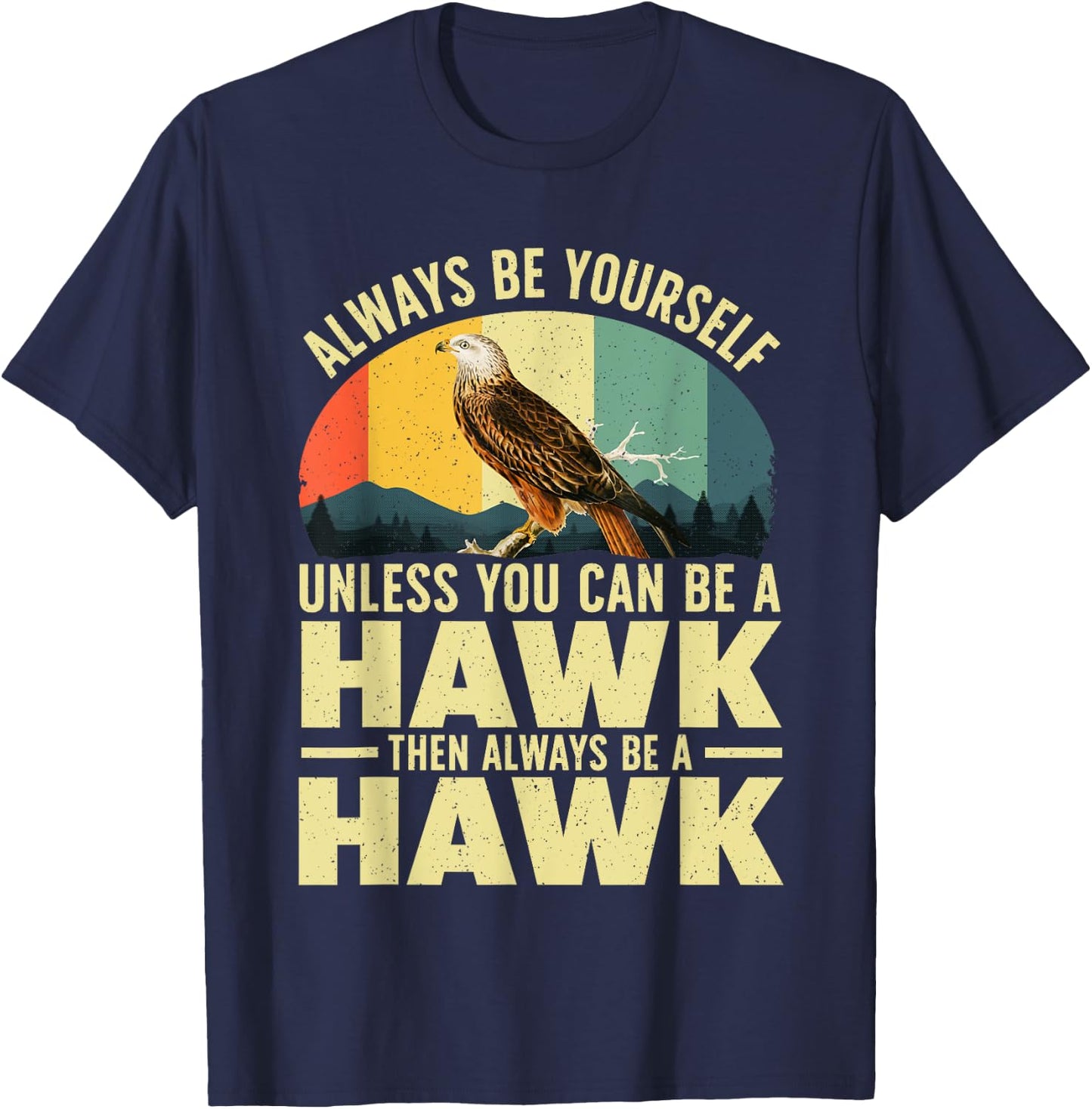 Funny Hawk Art Women Kids Falcon Raptor Bird Lover T-Shirt - T-Shirt | Navy