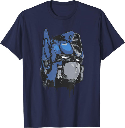 Transformers: Rise of the Beasts Optimus Dripping Retro Shot T-Shirt - T-Shirt | Navy