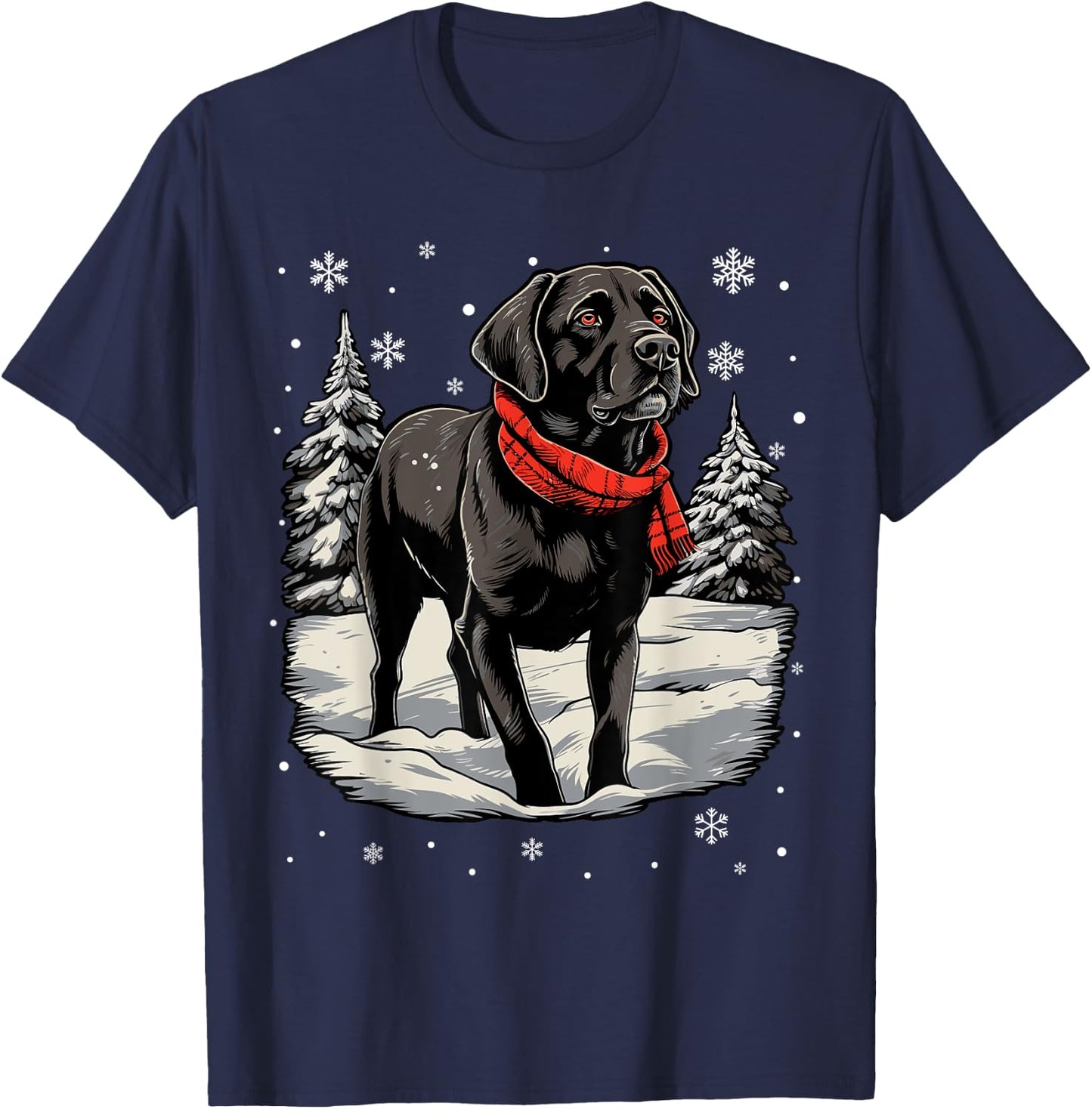 Black Labrador Christmas Santa Hat Xmas Pajama T-Shirt - T-Shirt | Navy