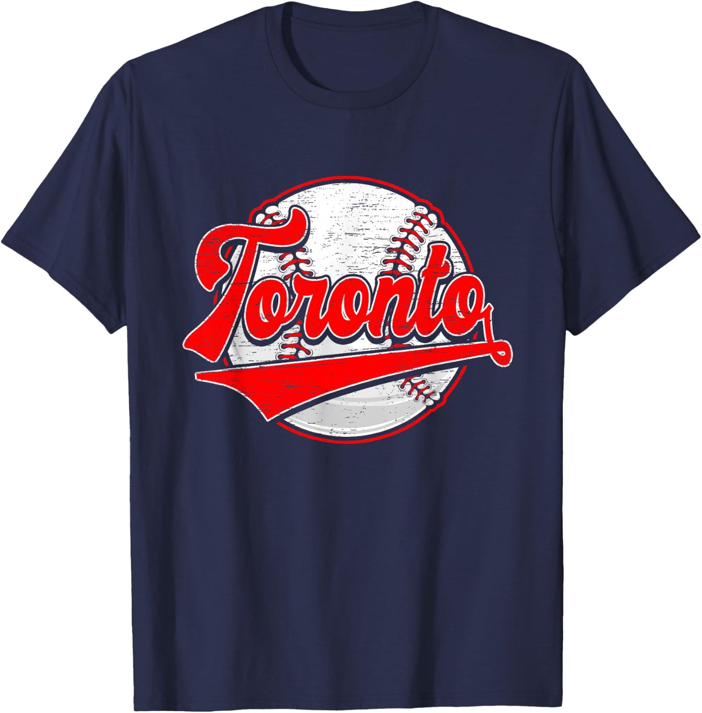 Vintage Toronto Cityscape Baseball Lover Men Women T-Shirt - T-Shirt | Navy