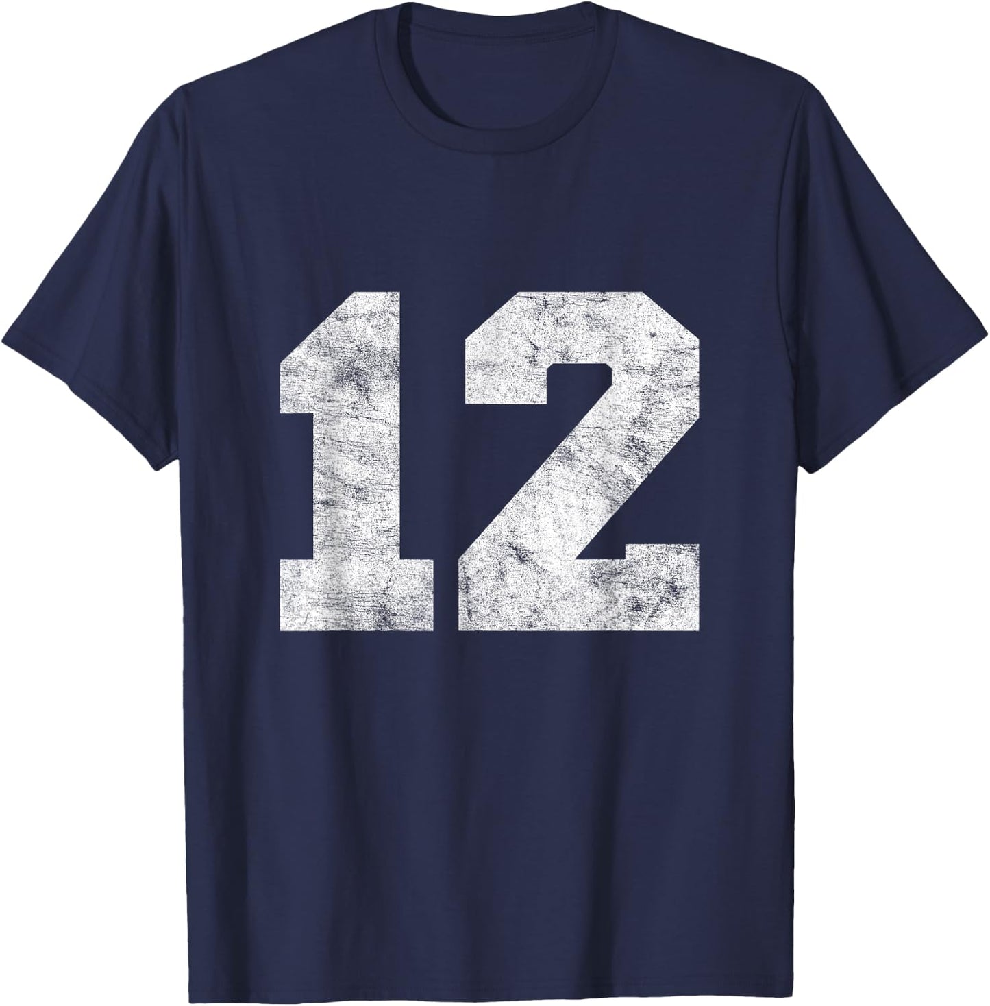 Vintage Lucky Number 12 Birthday Sports Player Team Athlete T-Shirt - T-Shirt | Navy