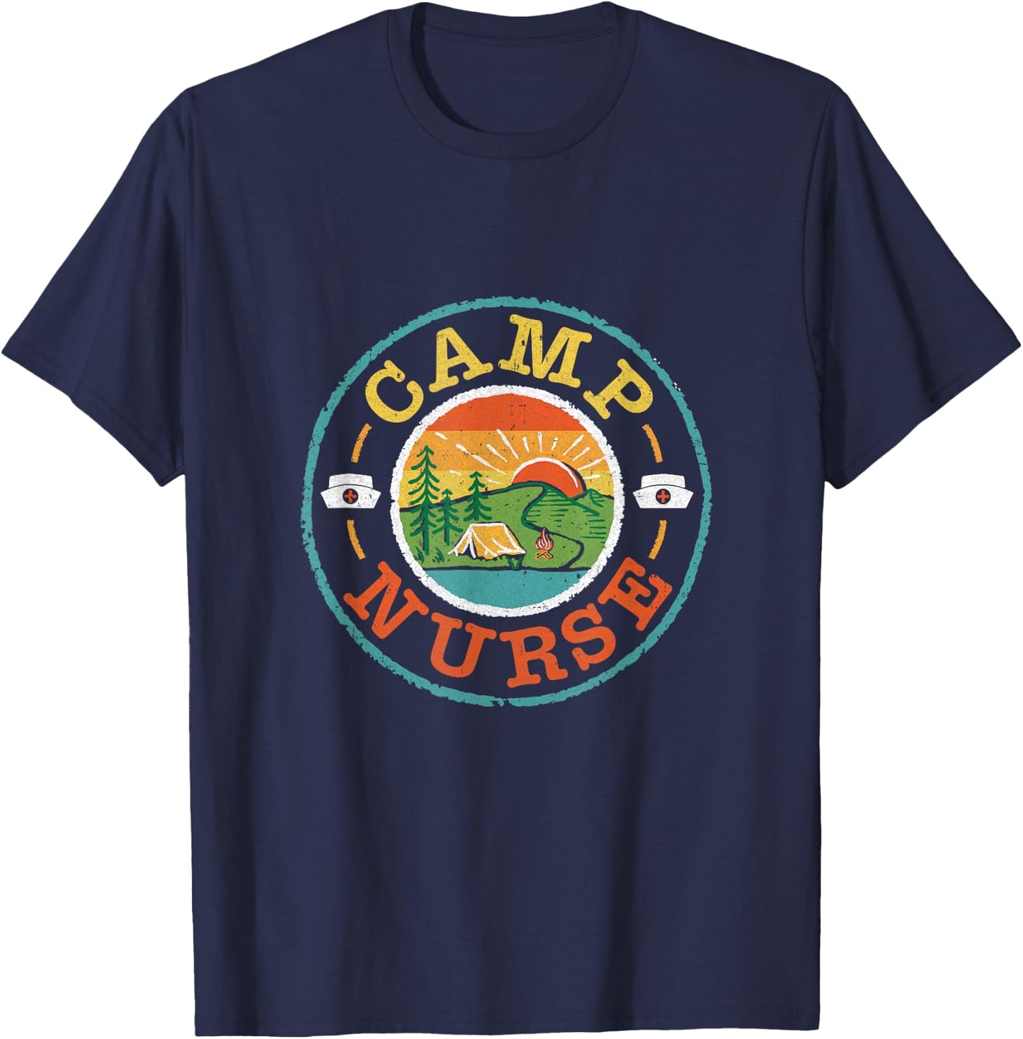 Camp Nurse Camping Nursing Registered Nurse Camper T-Shirt - T-Shirt | Navy