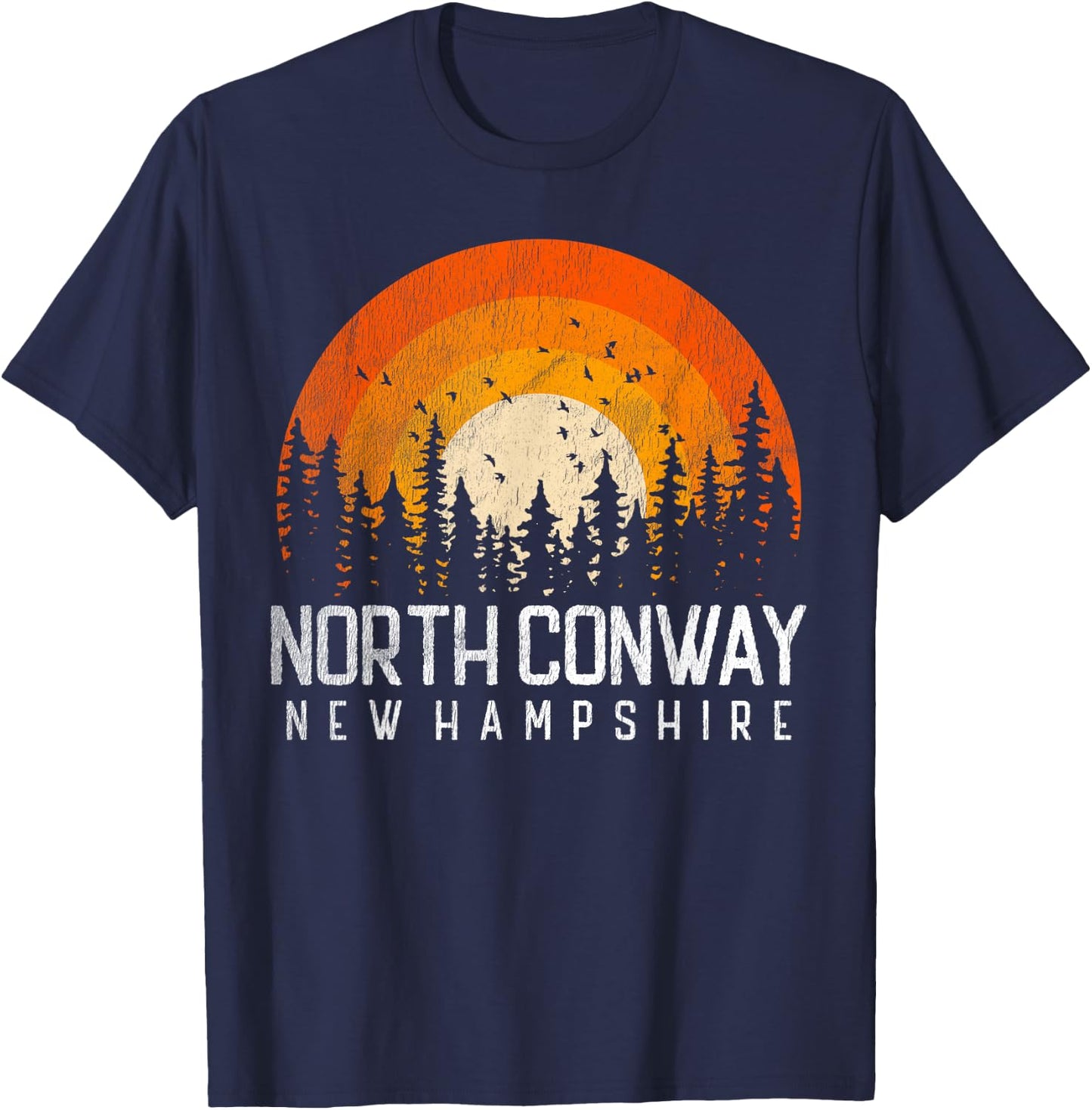 North Conway New Hampshire NH Shirt Vintage 70s 80s Retro T-Shirt - T-Shirt | Navy