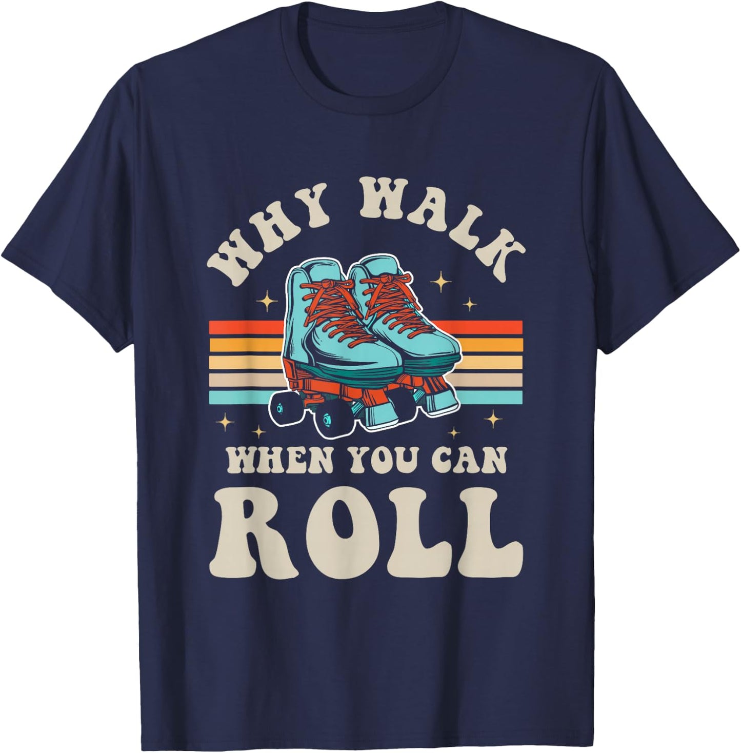 Inline Skating Roller Skating Roller 80s Outfit Inline Skating T-Shirt - T-Shirt | Navy