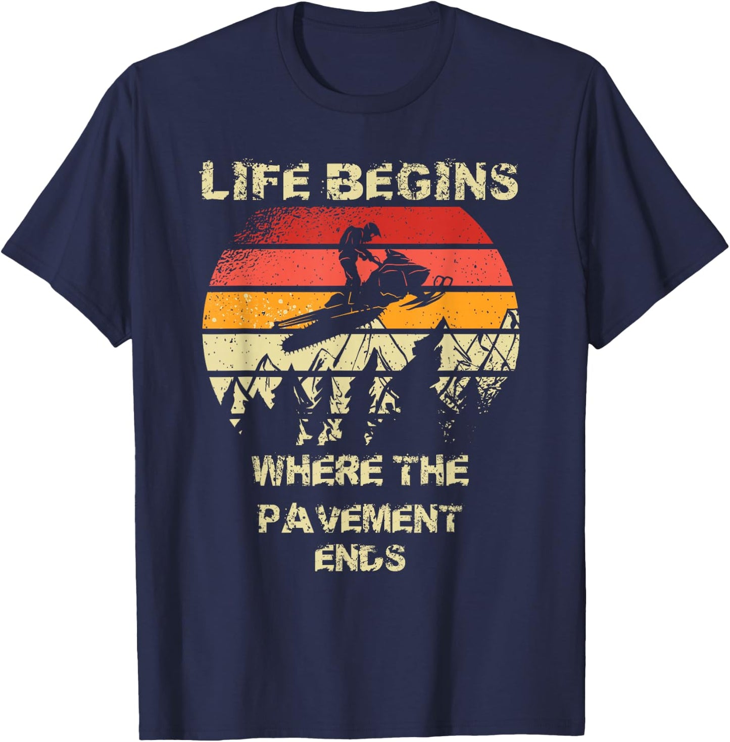Snowmobiling Snowmobile-cyclists Snow-motorcycle Snowmobile T-Shirt - T-Shirt | Navy
