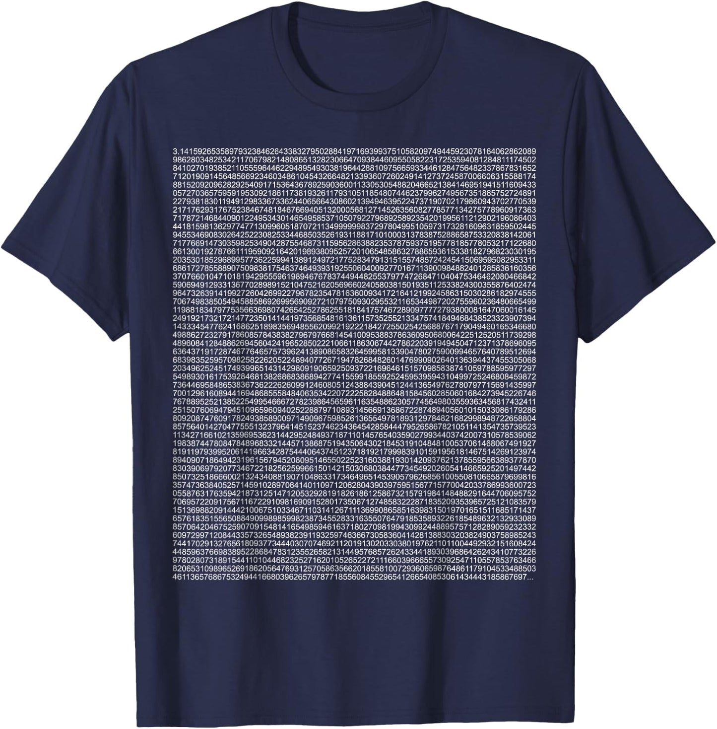 The Digits of Pi - Funny Math Teacher, Mathematics Number Men Women Girls Kids T-Shirt - T-Shirt | Navy