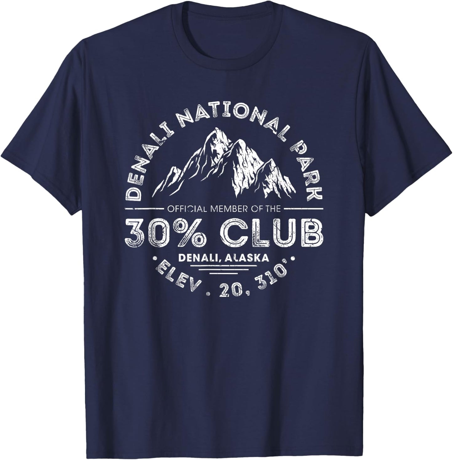 Denali National Park Alaska 30% Club Denali Mountain Tourist T-Shirt - T-Shirt | Navy