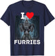I Heart Furries Funny Cringe Alpha Werewolf Wolf Meme T-Shirt - T-Shirt | Navy
