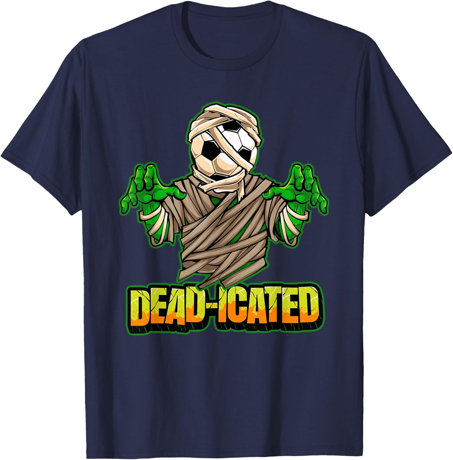 Zombie Soccer Player Scary Soccer Halloween T-Shirt - T-Shirt | Navy