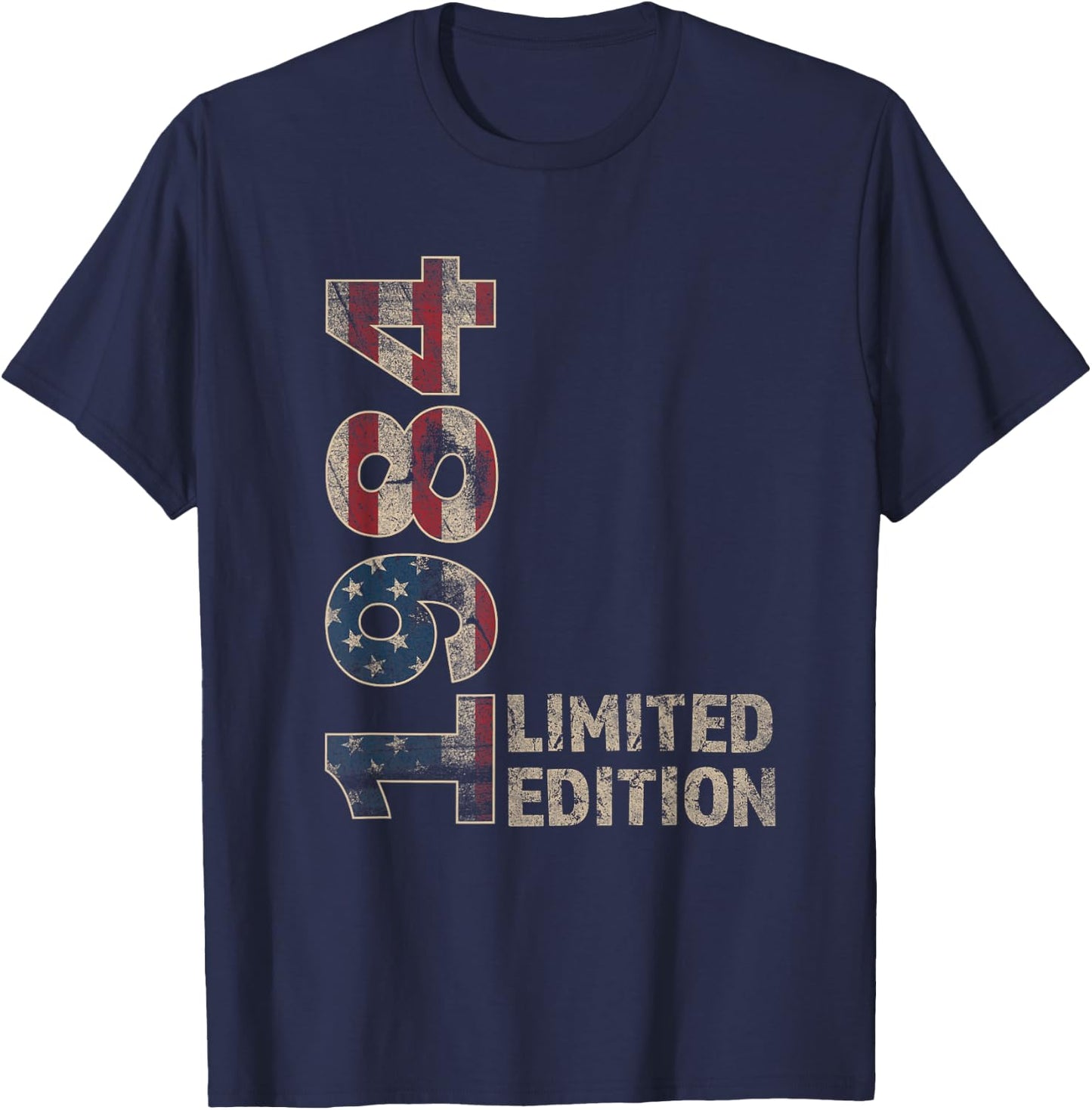 41th Birthday Gift Men Vintage Born 1984 Turning 41 Year Old T-Shirt - T-Shirt | Navy