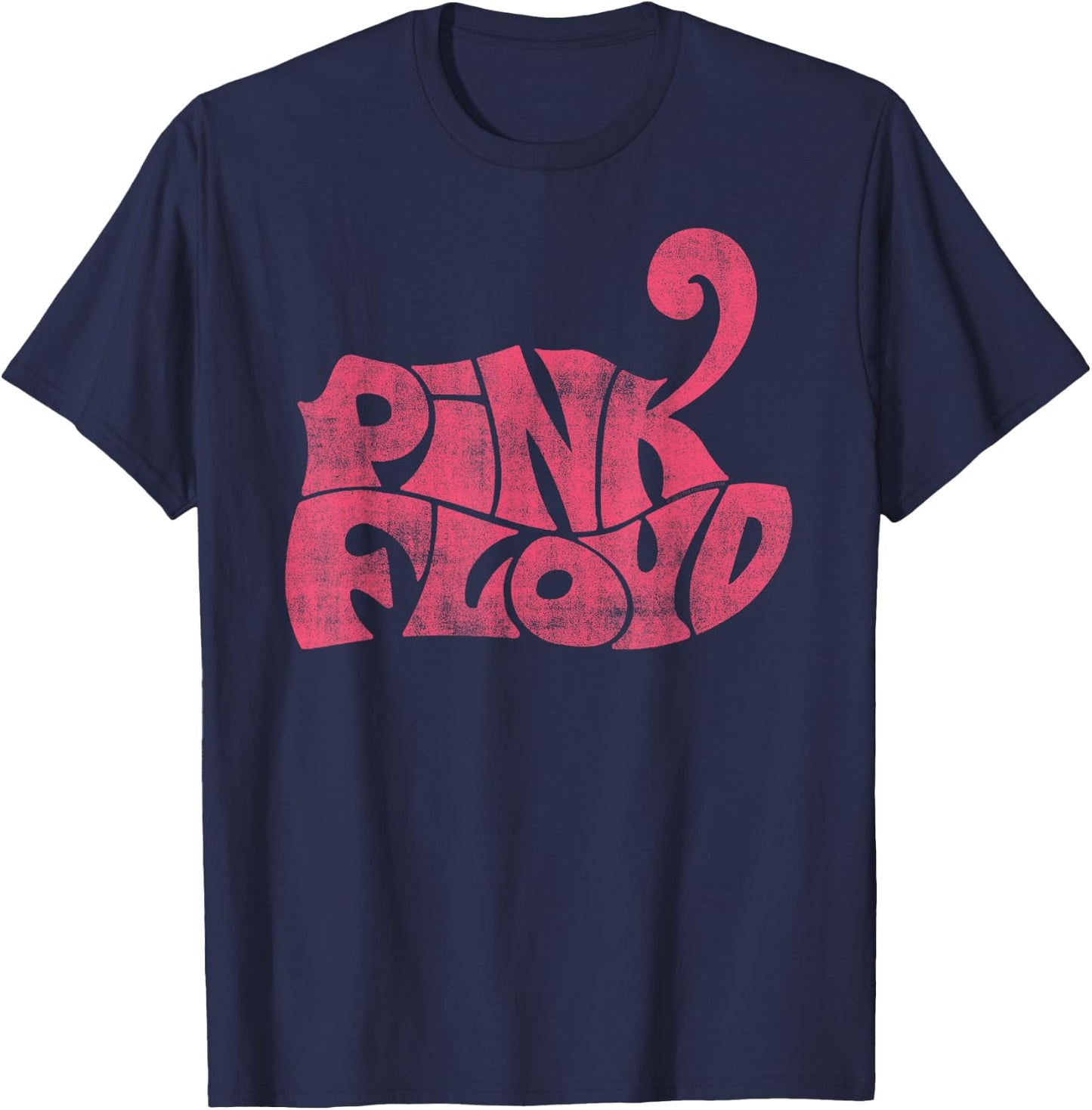 Official Pink Floyd Rock Band Retro Logo Classic Rock Music T-Shirt - T-Shirt | Navy