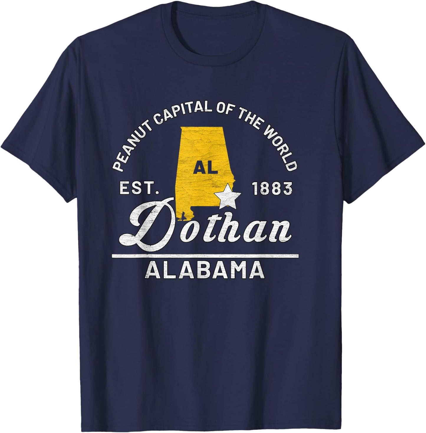 Dothan Alabama Al Vintage Peanut Capital of the World Gift T-Shirt - T-Shirt | Navy